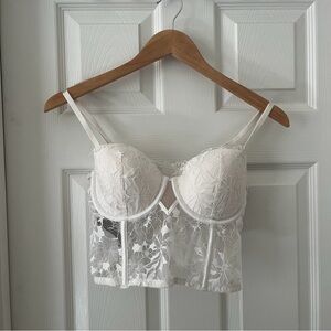 Victoria's Secret White Lace Bustier
